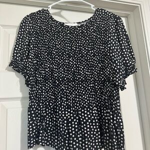 URBAN Romantics Black and White Polka Dot Blouse